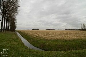 Stormy farm field