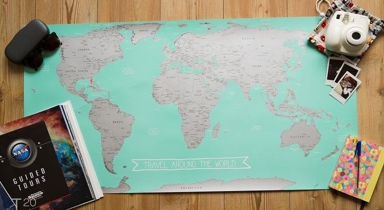 HEMA scratch off world map